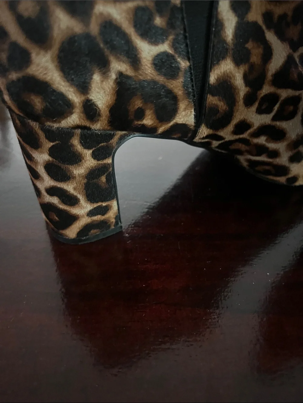 White House Black Market Leopard-Print Ankle Booties in Tan and Black